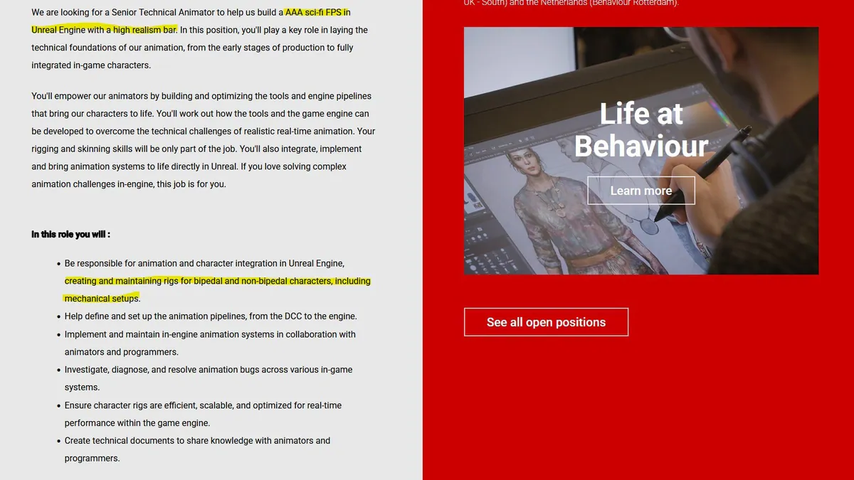 Behaviour Interactive desarrolla un FPS AAA de ciencia ficción con alto realismo - Captura de contexto