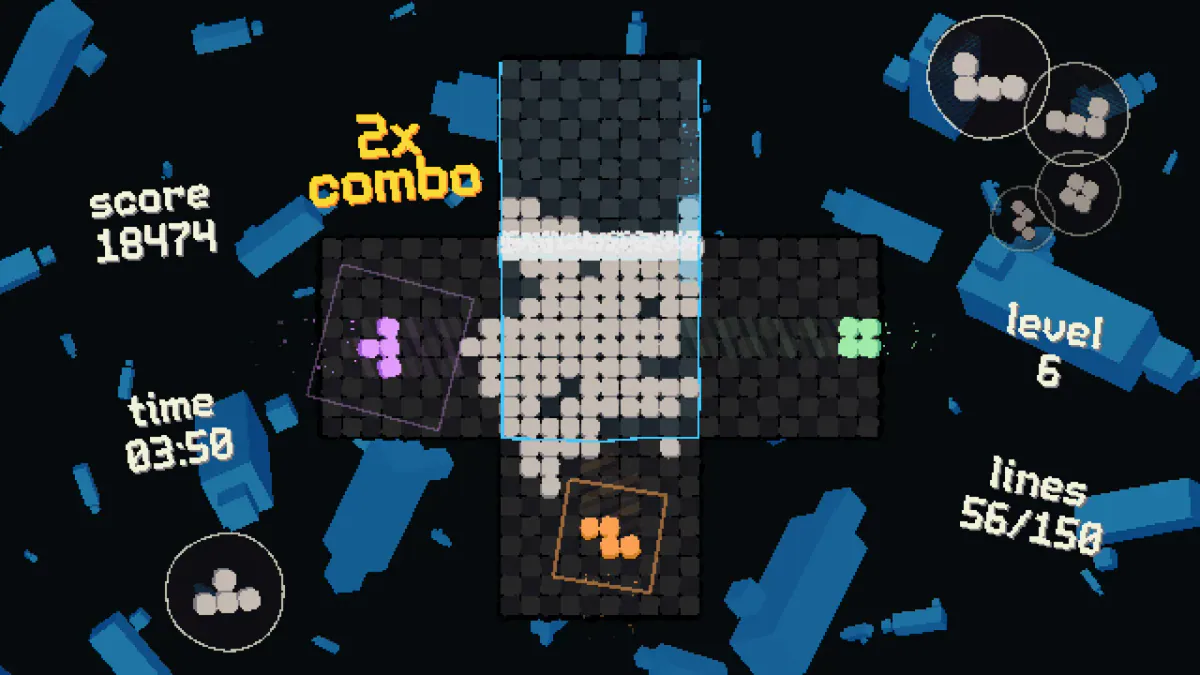 ROTETRA: el Tetris que te obliga a girar la pantalla y vigilar cuatro frentes a la vez - Captura de contexto